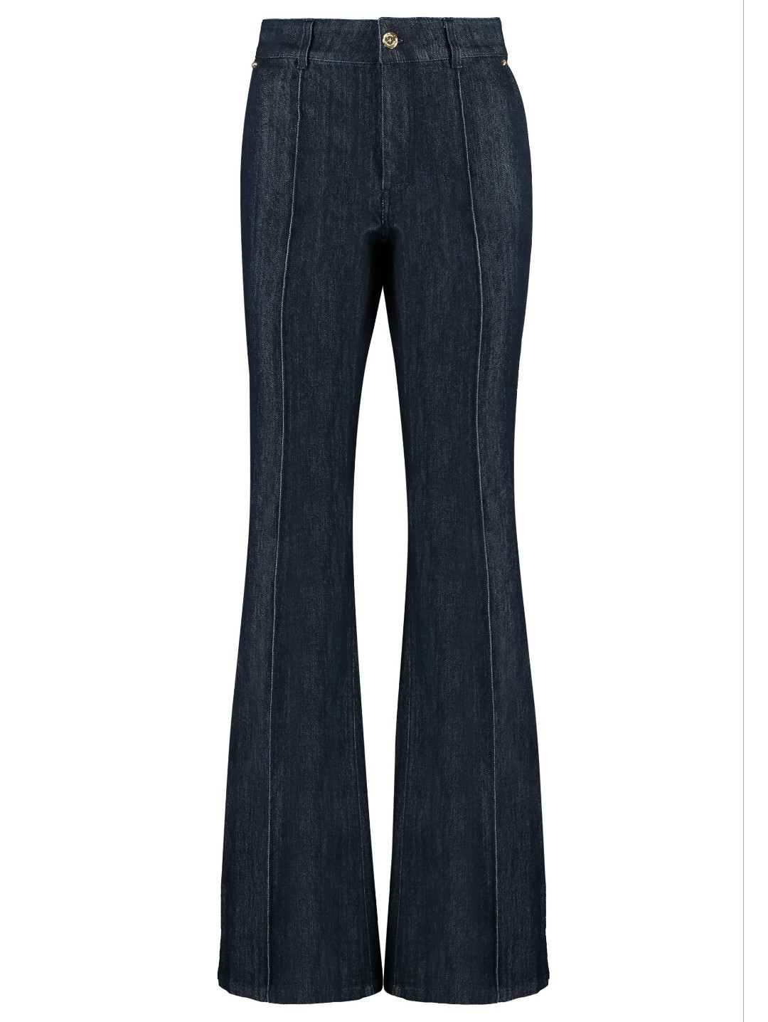 Michael Kors Pintuck Dark Indigo Flare Leg Jeans